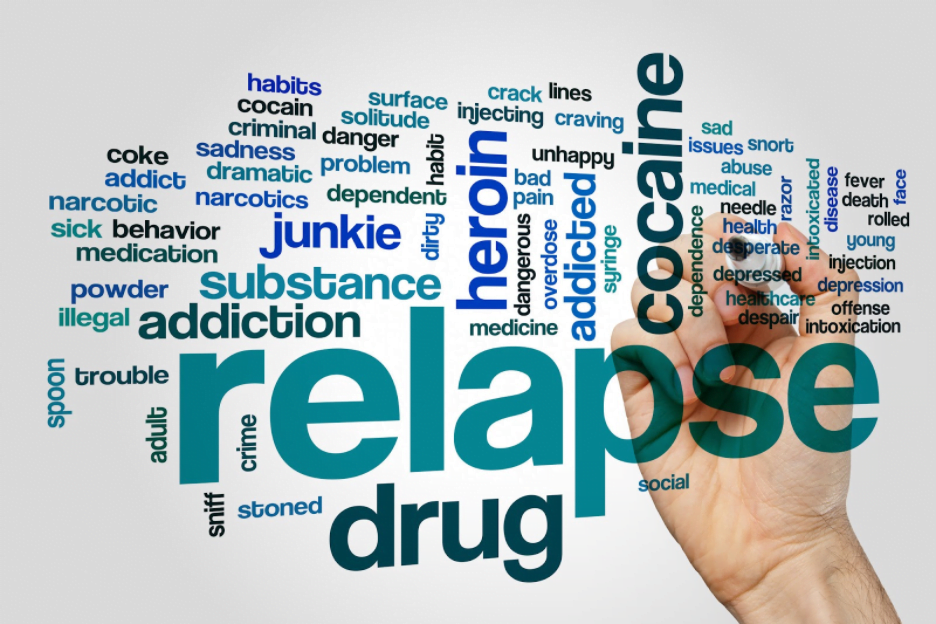 An infographic showing keywords of addiction treatment and therapy